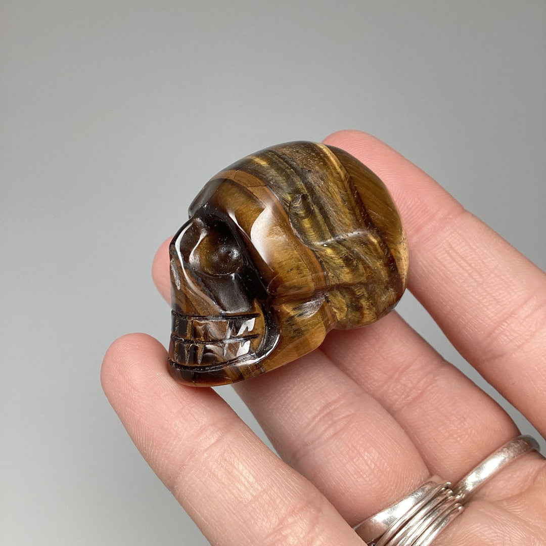 Carved Tiger Eye Skull