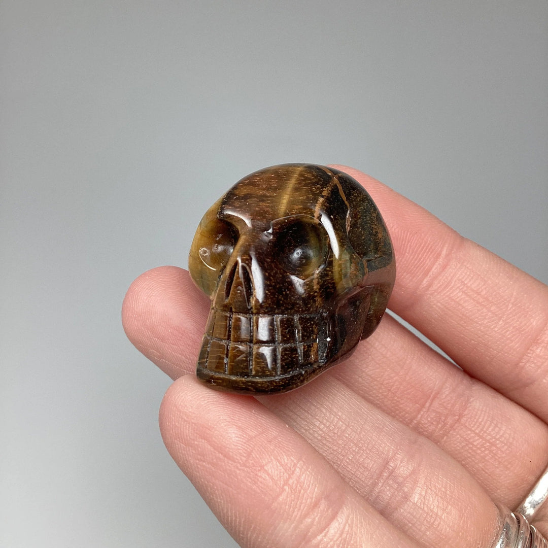 Carved Tiger Eye Skull