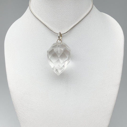 Clear Quartz Faceted Pendant