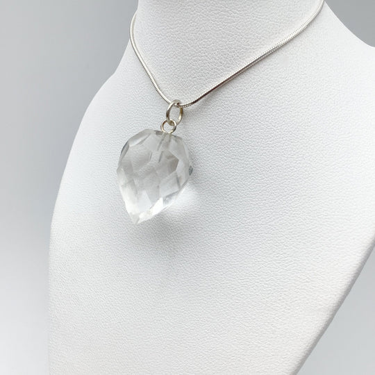 Clear Quartz Faceted Pendant