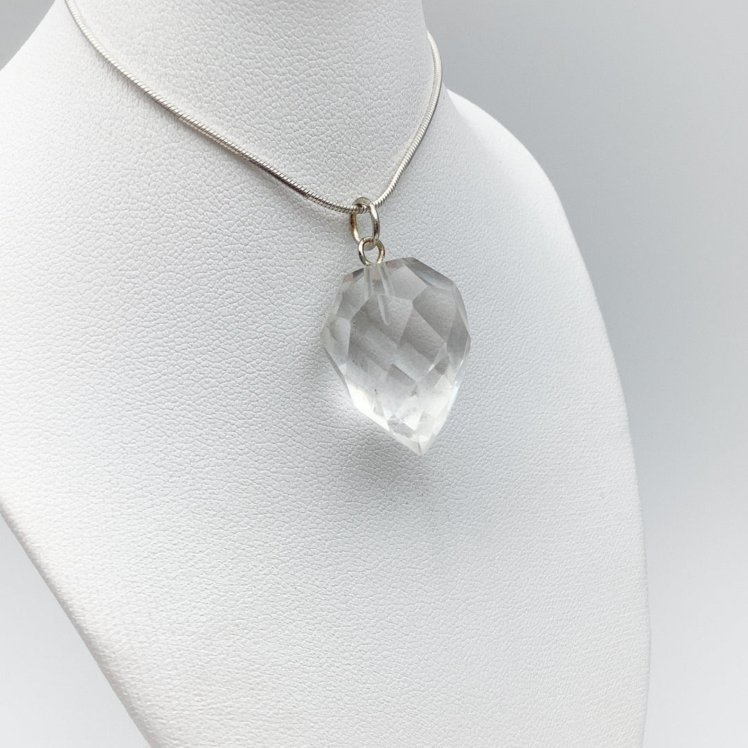 Clear Quartz Faceted Pendant