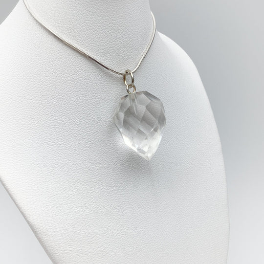 Clear Quartz Faceted Pendant