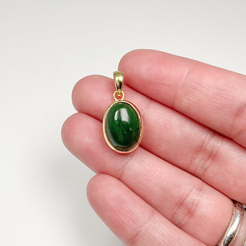 Canadian Jade Gold Finish Pendant