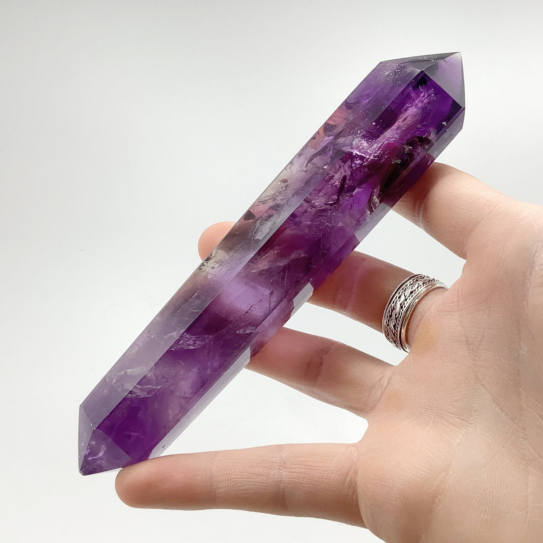 Double Terminated Amethyst Point on Stand