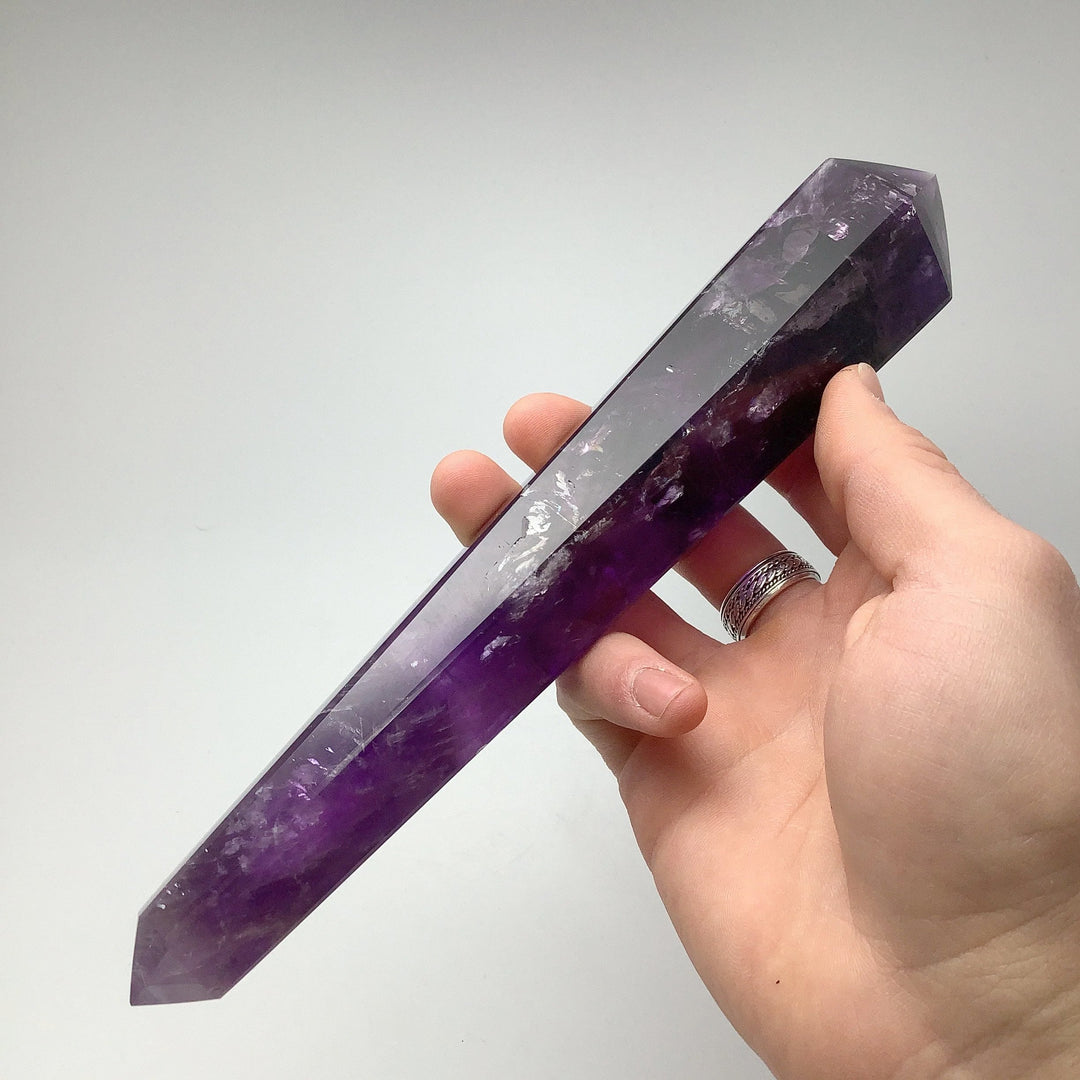 Double Terminated Amethyst Point on Stand