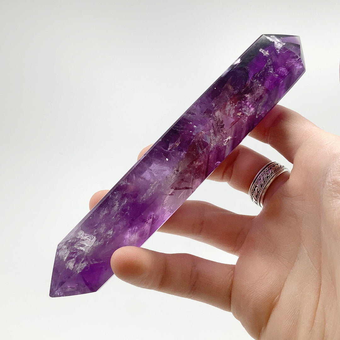 Double Terminated Amethyst Point on Stand