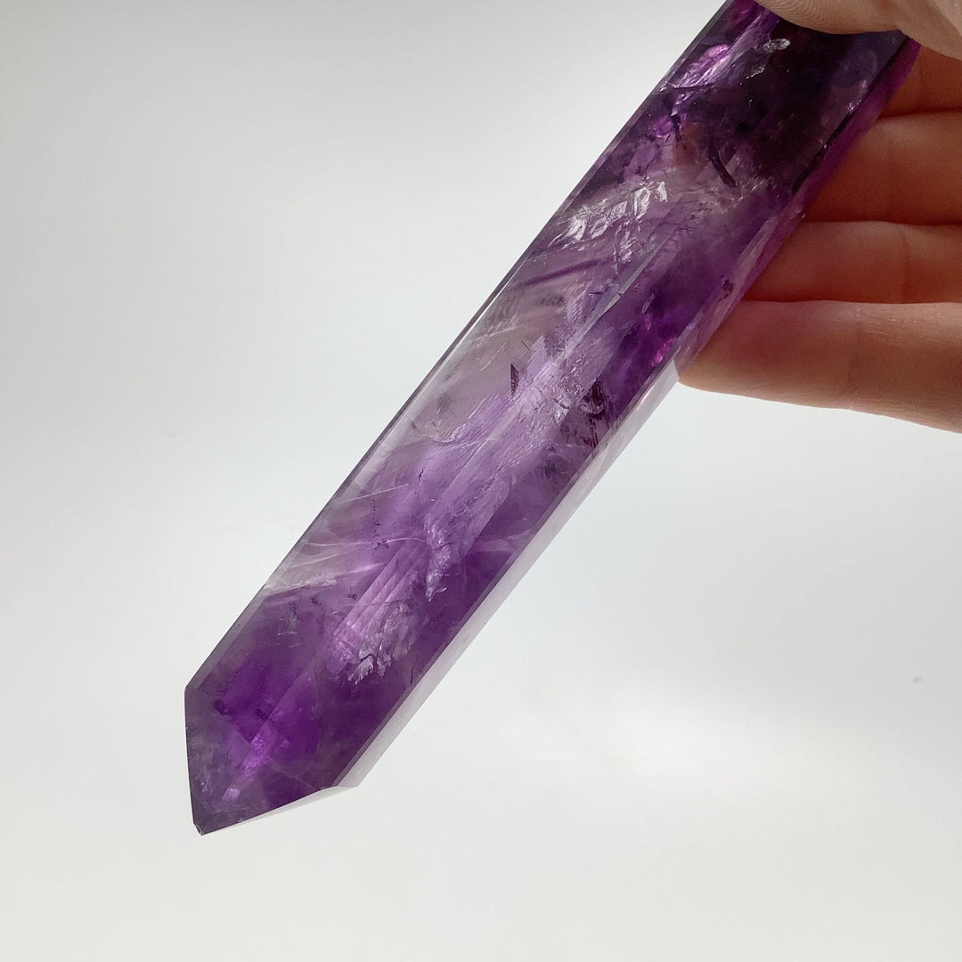 Double Terminated Amethyst Point on Stand