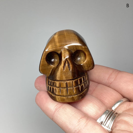 Carved Tiger Eye Skull