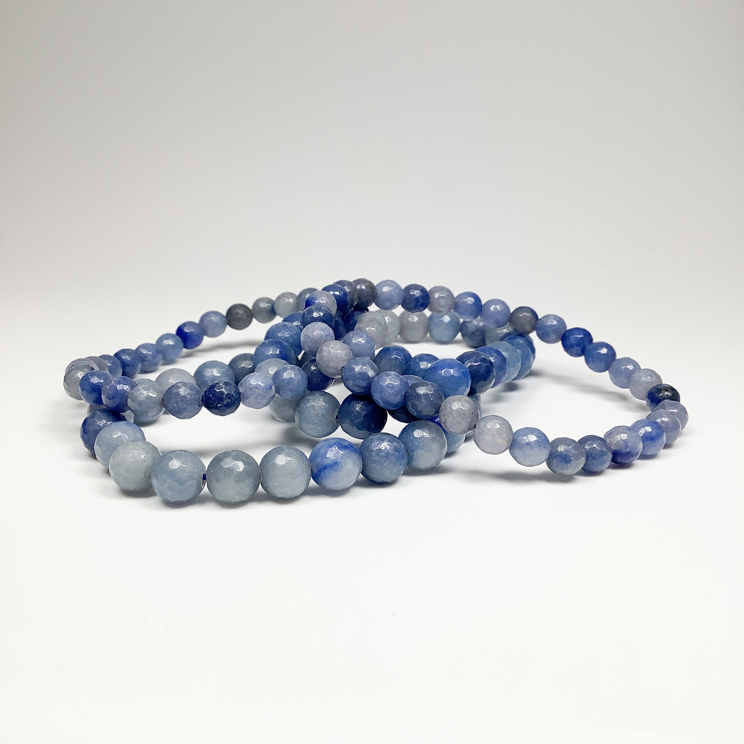 Faceted Blue Aventurine Beaded Bracelet