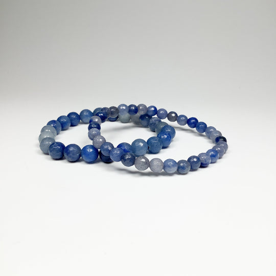 Faceted Blue Aventurine Beaded Bracelet