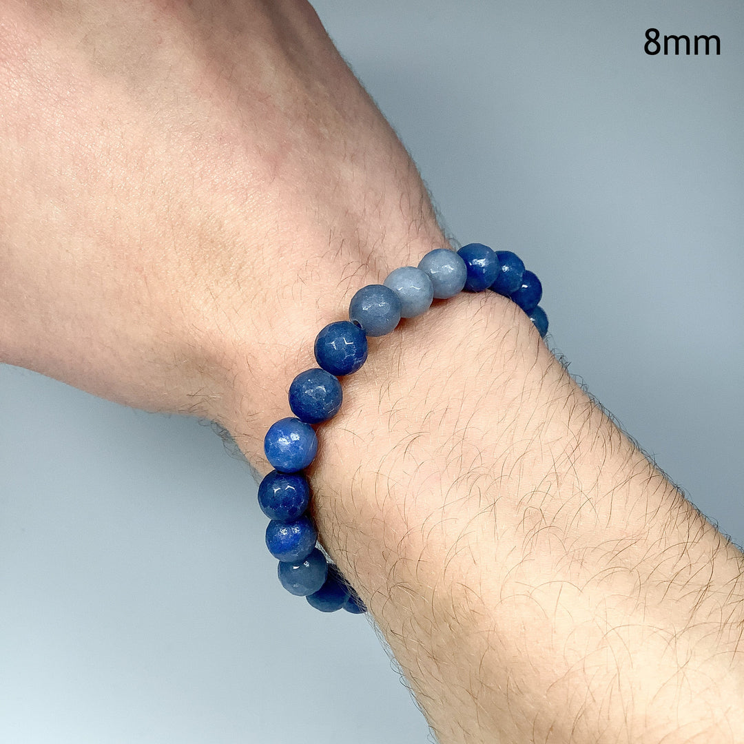 Faceted Blue Aventurine Beaded Bracelet