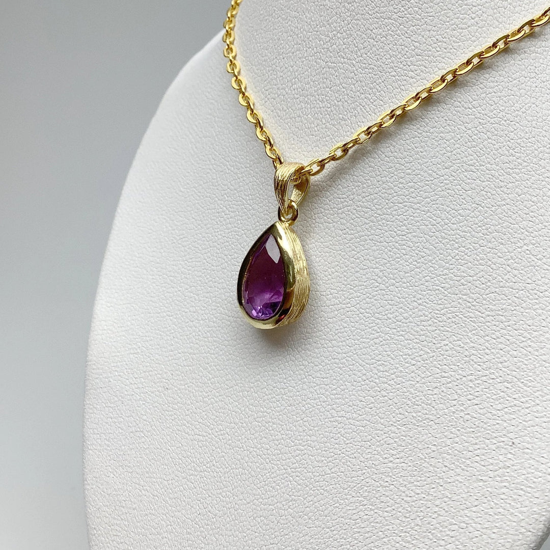 Gold Finish Amethyst Pendant