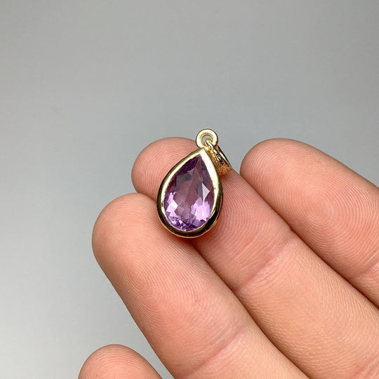 Gold Finish Amethyst Pendant