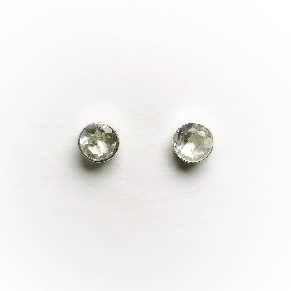 Green Amethyst Stud Earrings