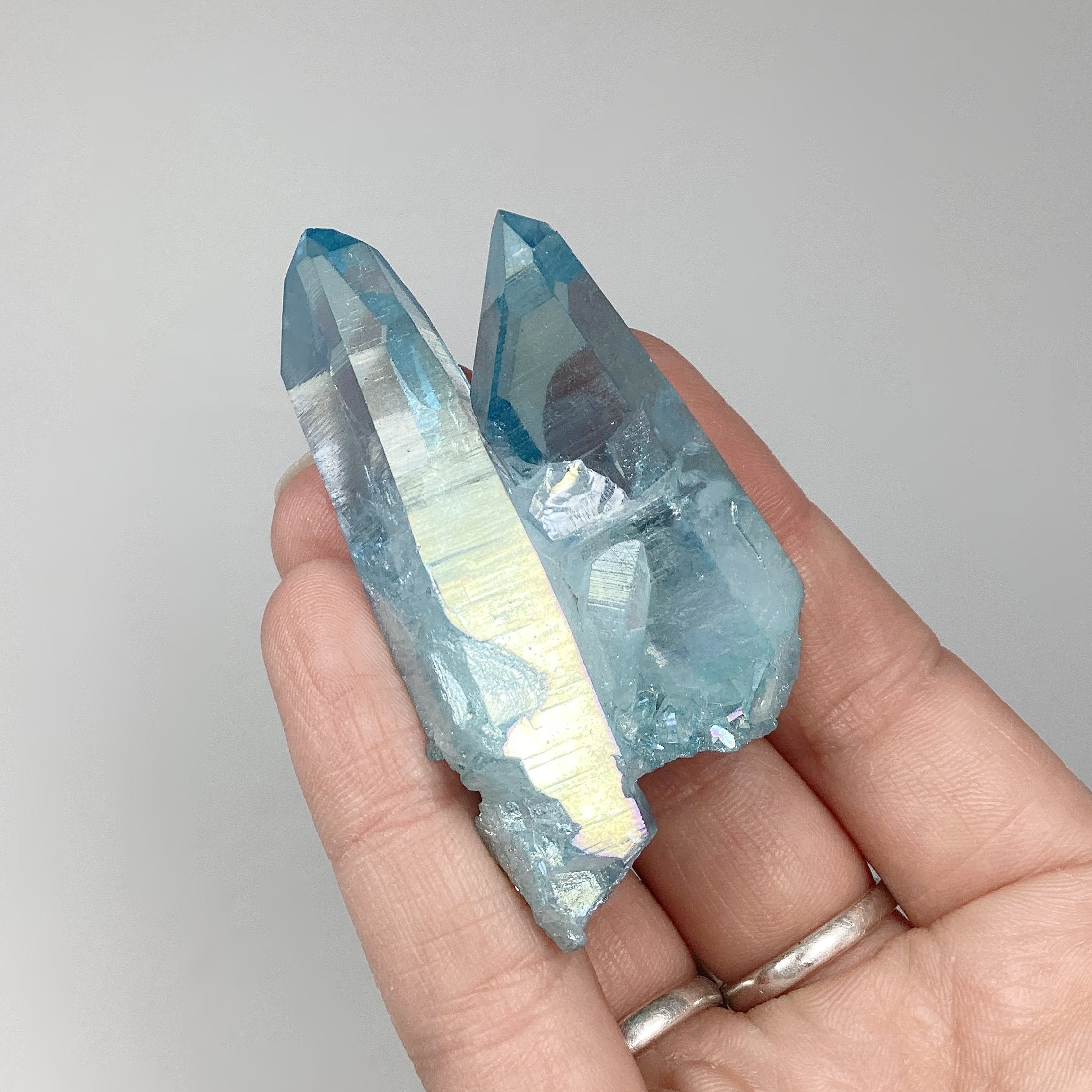 Aqua Aura Quartz Cluster