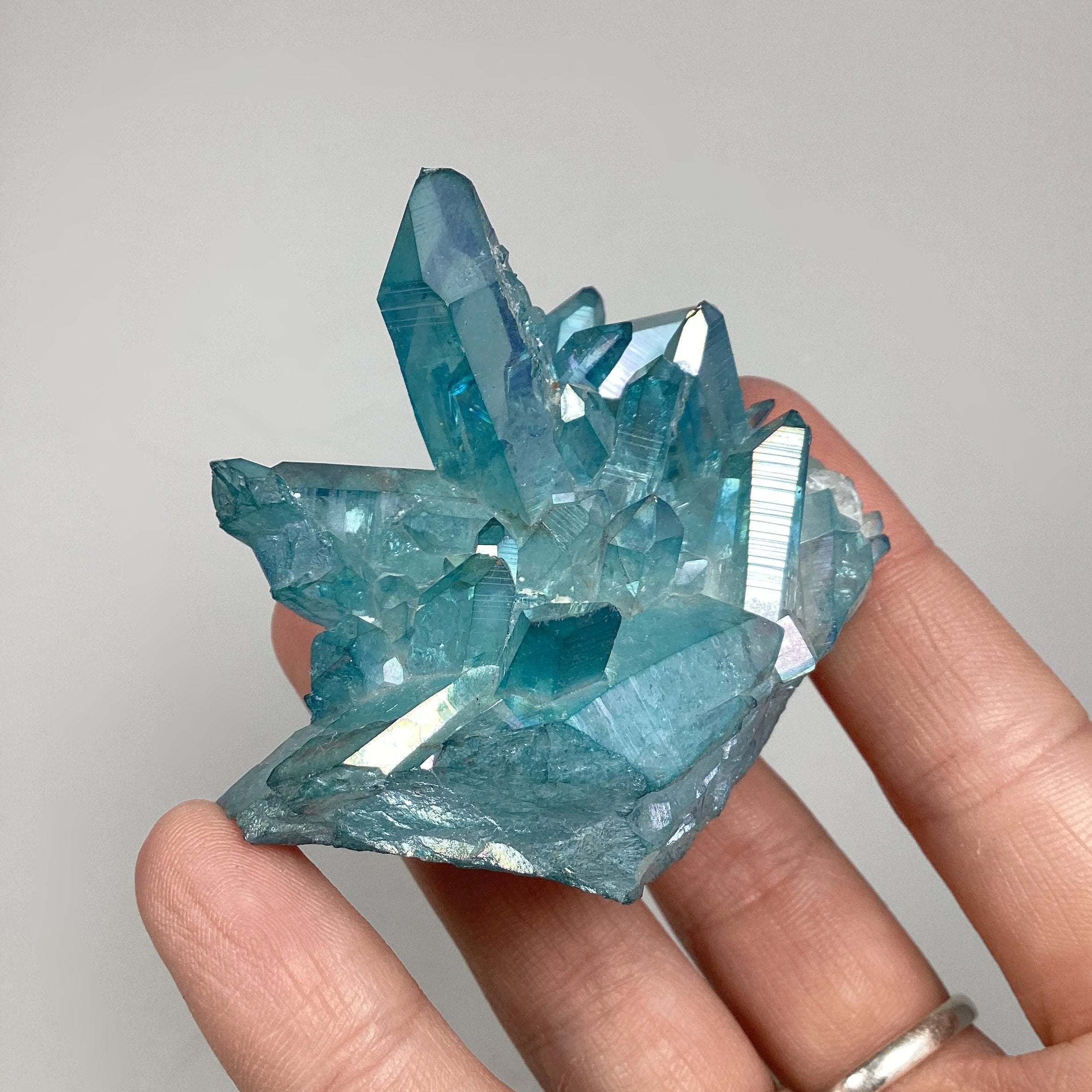 Aqua Aura Quartz Cluster