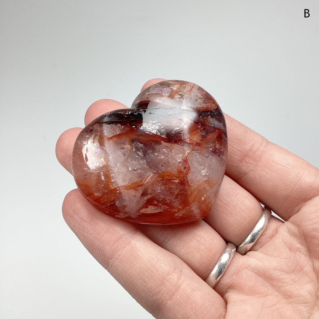 Red Hematoid Quartz Heart