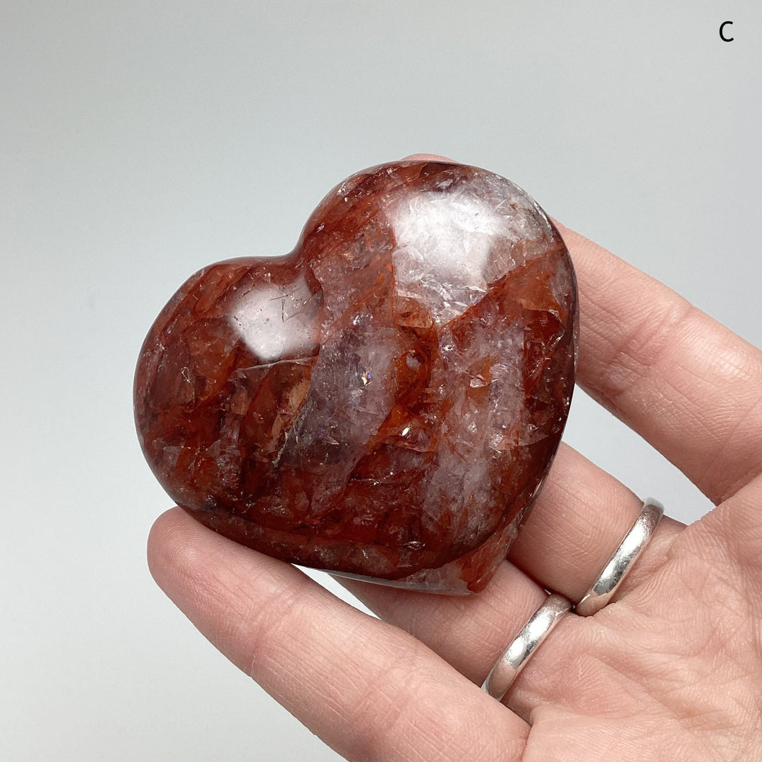 Red Hematoid Quartz Heart