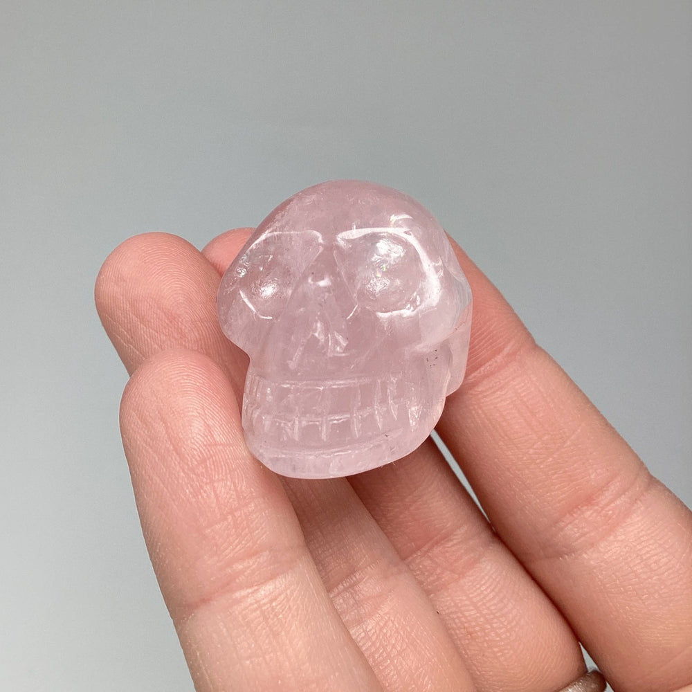 Carved Rose Quartz Skull