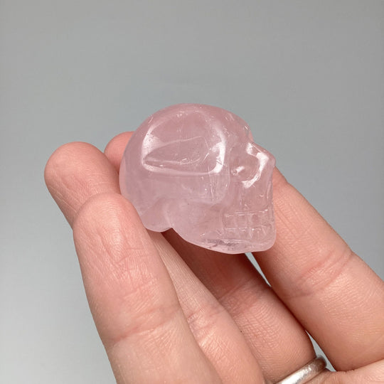 Carved Rose Quartz Skull