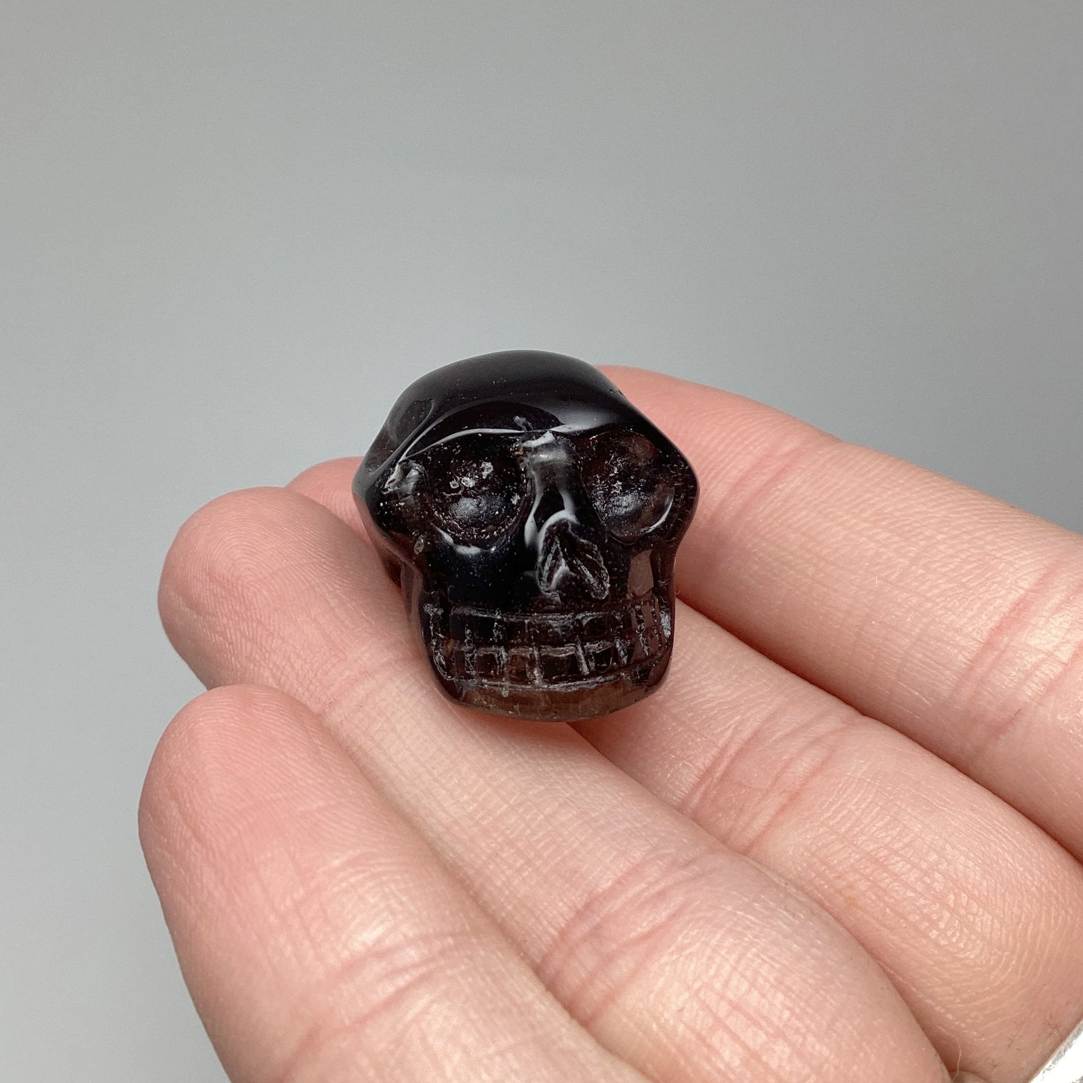 Carved Smoky Quartz Skull