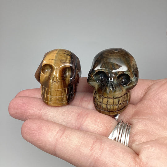 Carved Tiger Eye Skull