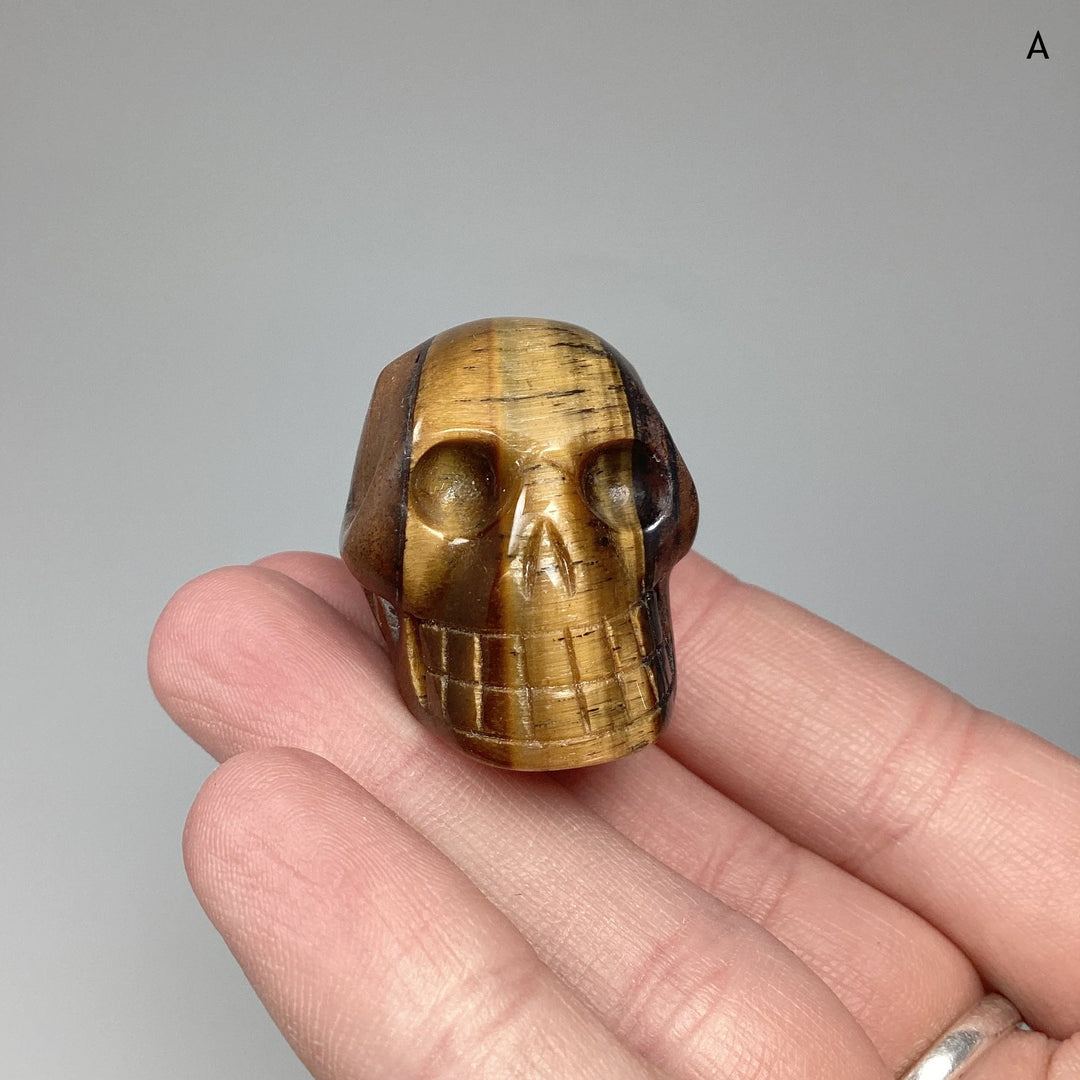 Carved Tiger Eye Skull