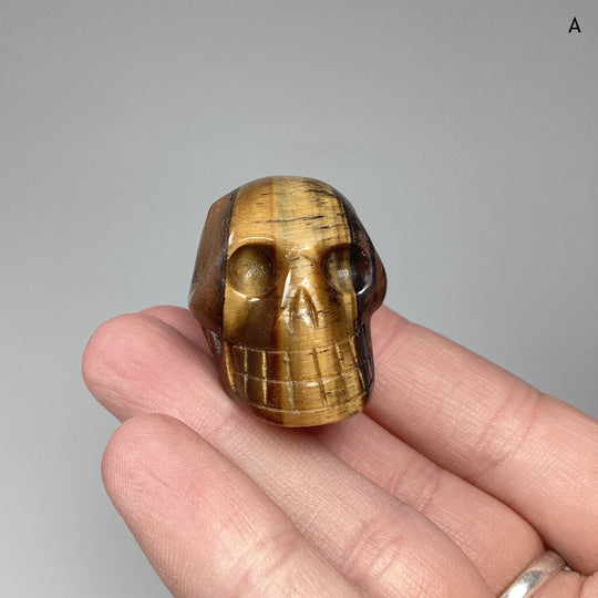 Carved Tiger Eye Skull