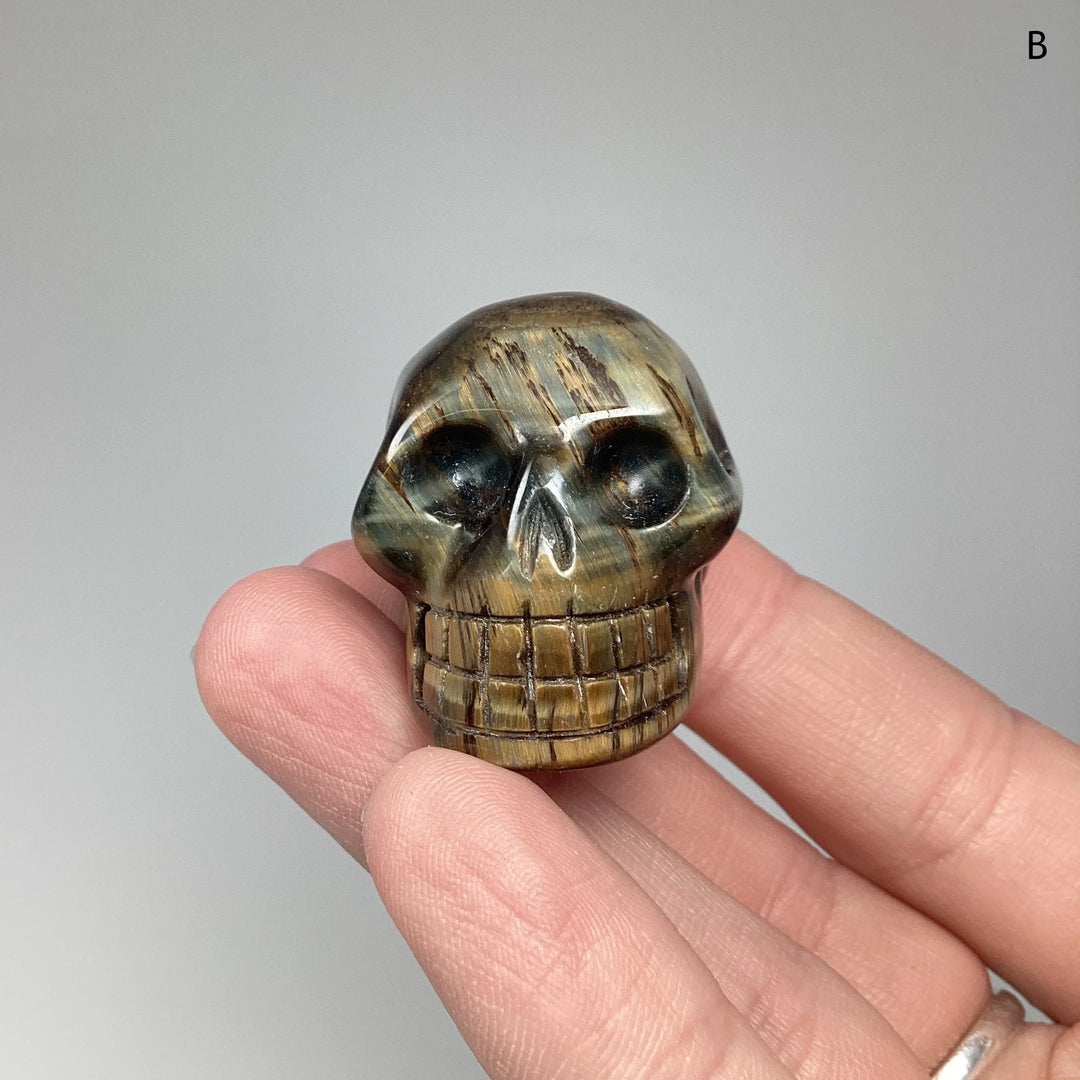 Carved Tiger Eye Skull