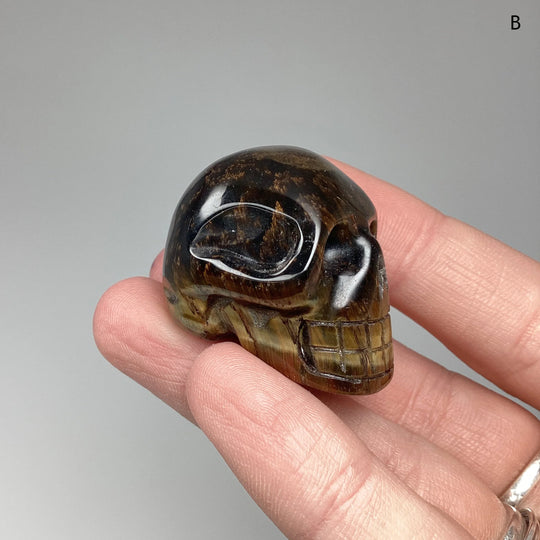 Carved Tiger Eye Skull