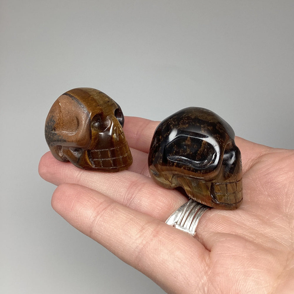 Carved Tiger Eye Skull