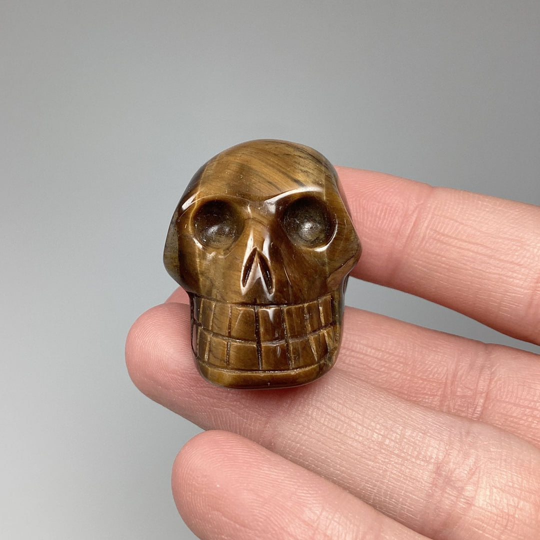 Carved Tiger Eye Skull