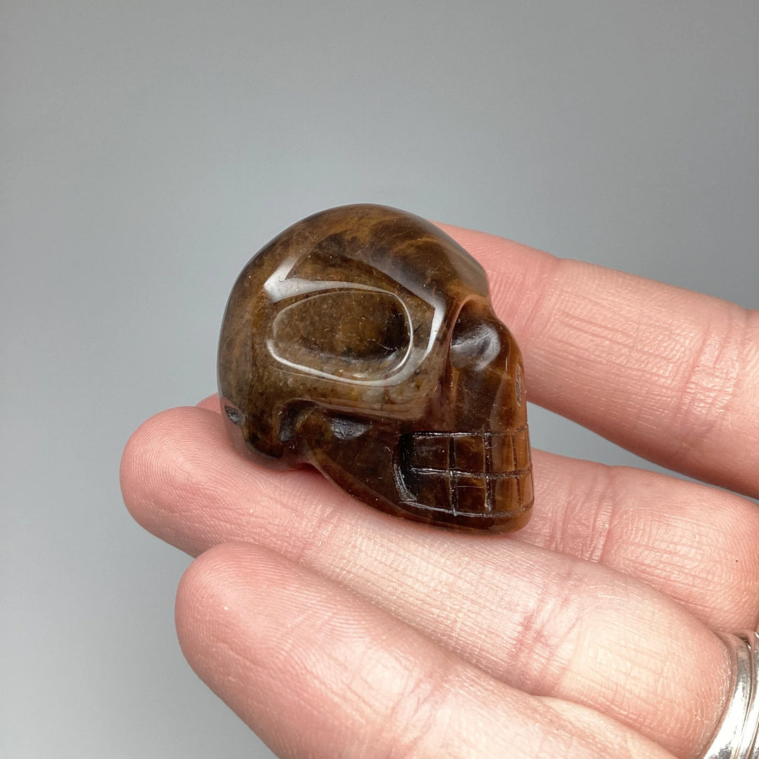 Carved Tiger Eye Skull