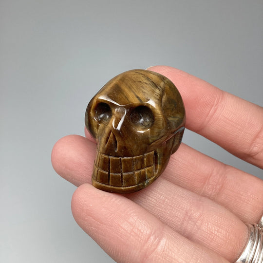 Carved Tiger Eye Skull