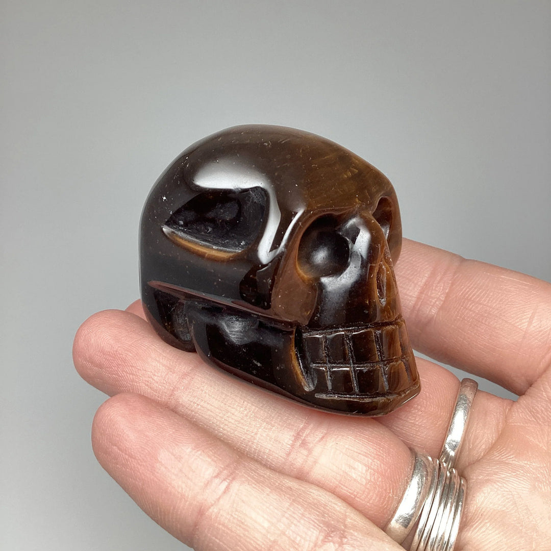 Carved Tiger Eye Skull