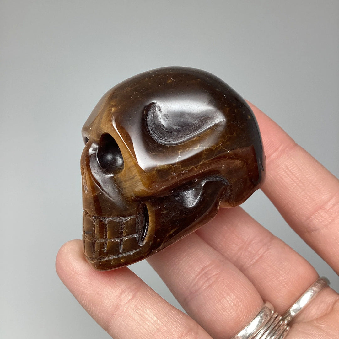 Carved Tiger Eye Skull