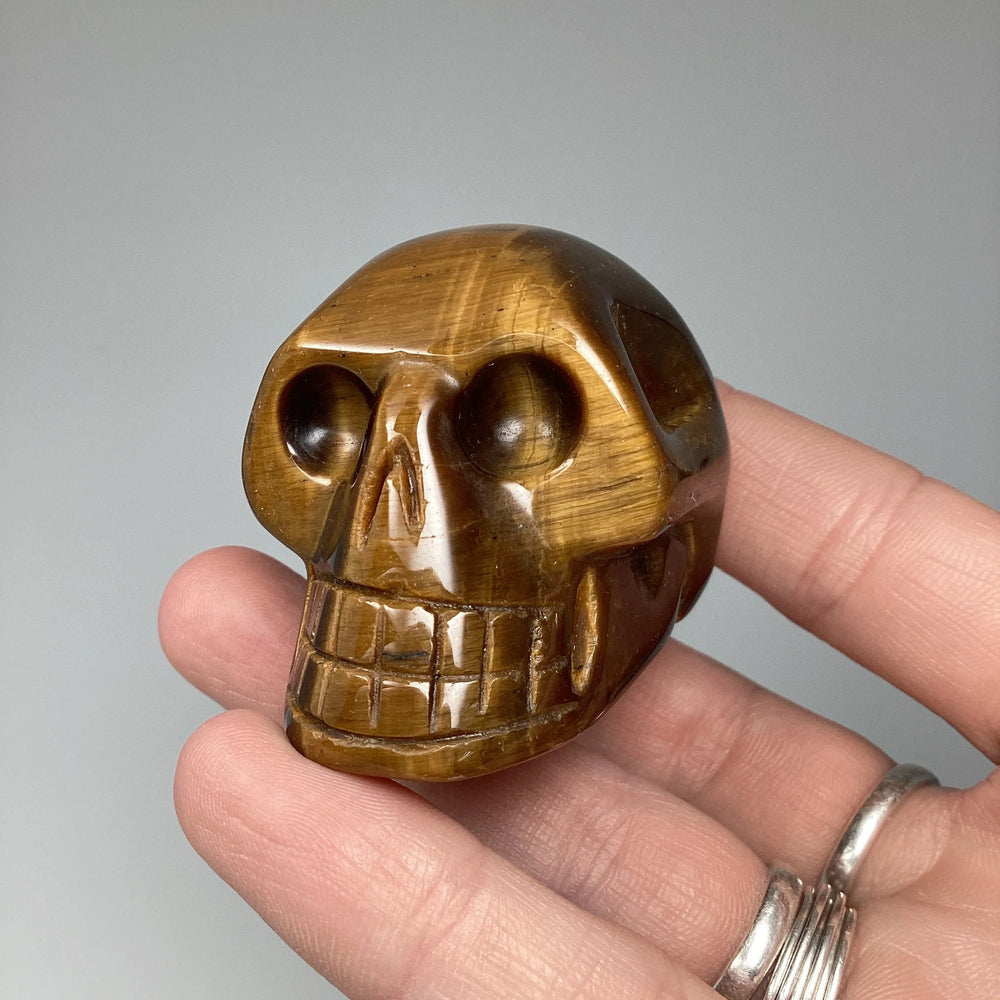 Carved Tiger Eye Skull