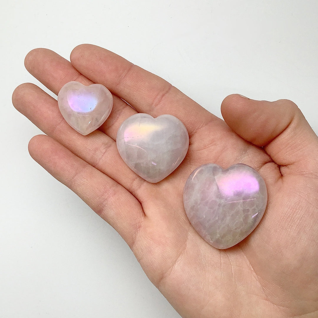 Opalescent Rose Quartz Heart