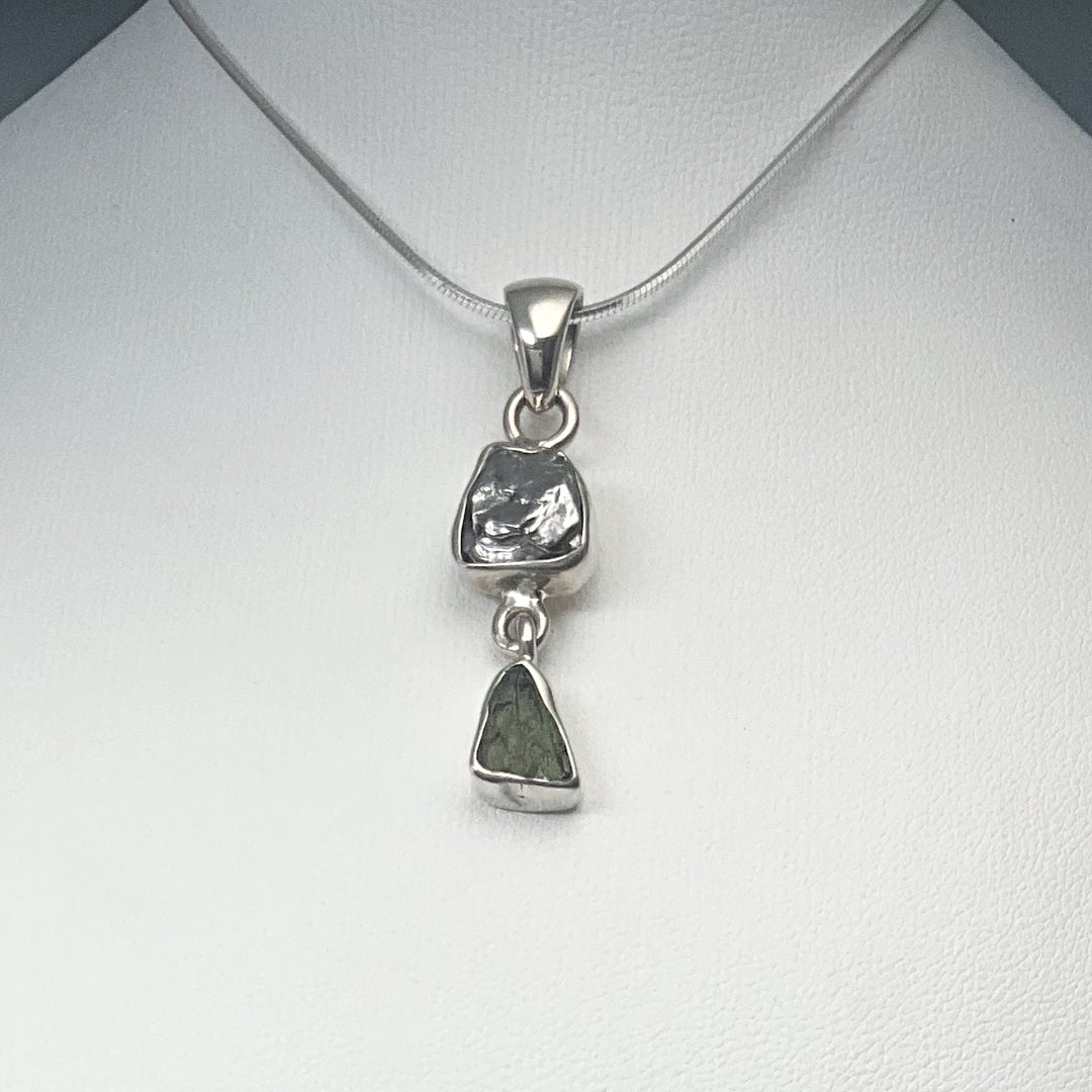 Campo Del Cielo Meteorite and Moldavite Pendant