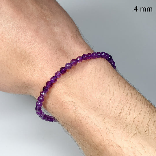 Amethyst Faceted Beaded Bracelet