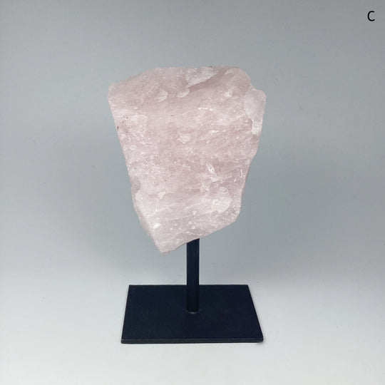 Rough Rose Quartz on Display Stand