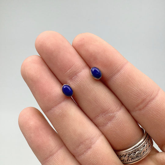 Lapis Lazuli Stud Earrings