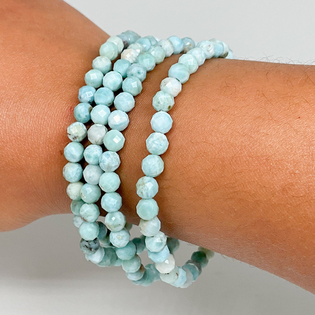 Larimar Faceted Beaded Bracelet