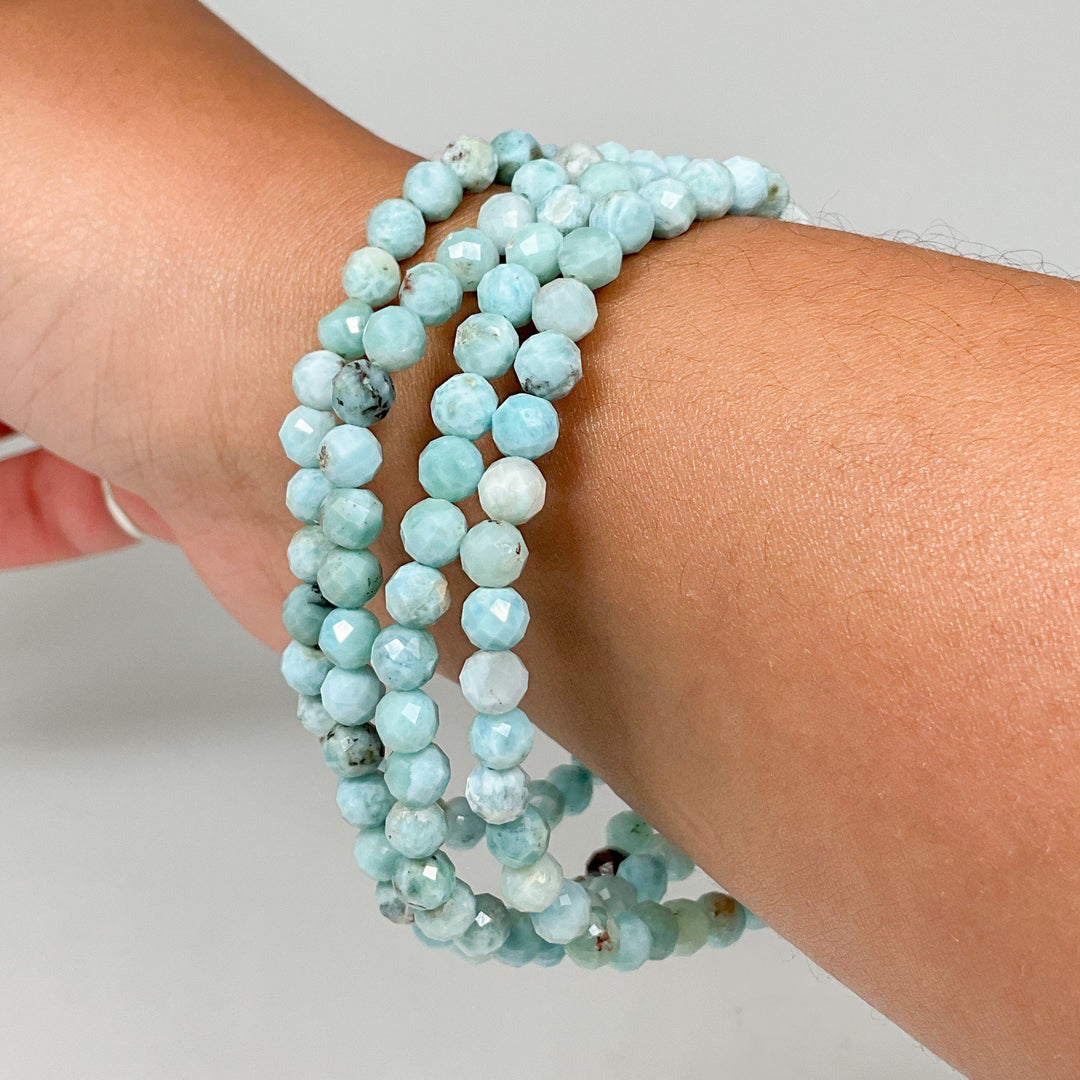 Larimar Faceted Beaded Bracelet