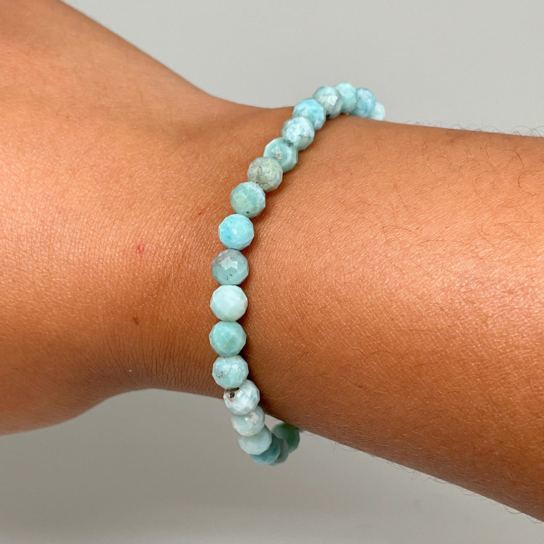 Larimar Faceted Beaded Bracelet