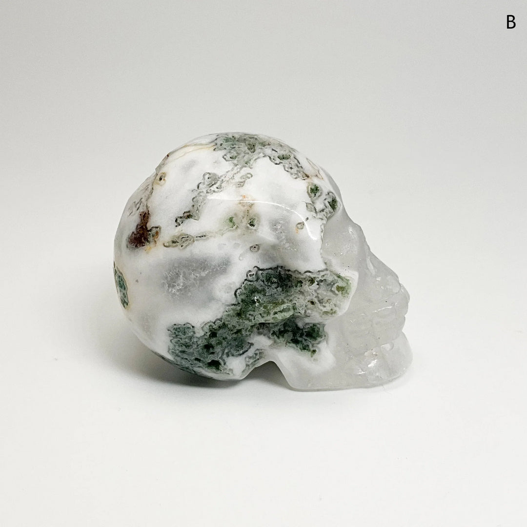 Moss Agate Skulls