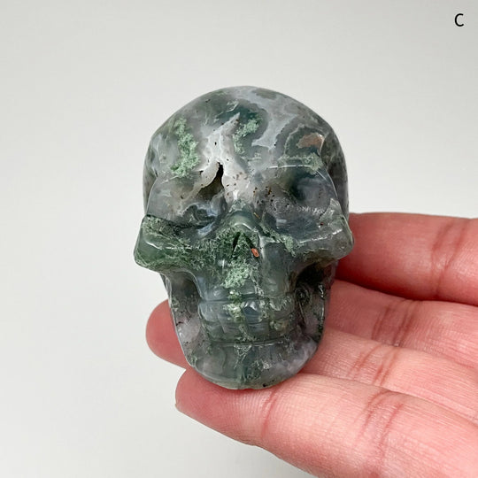 Moss Agate Skulls