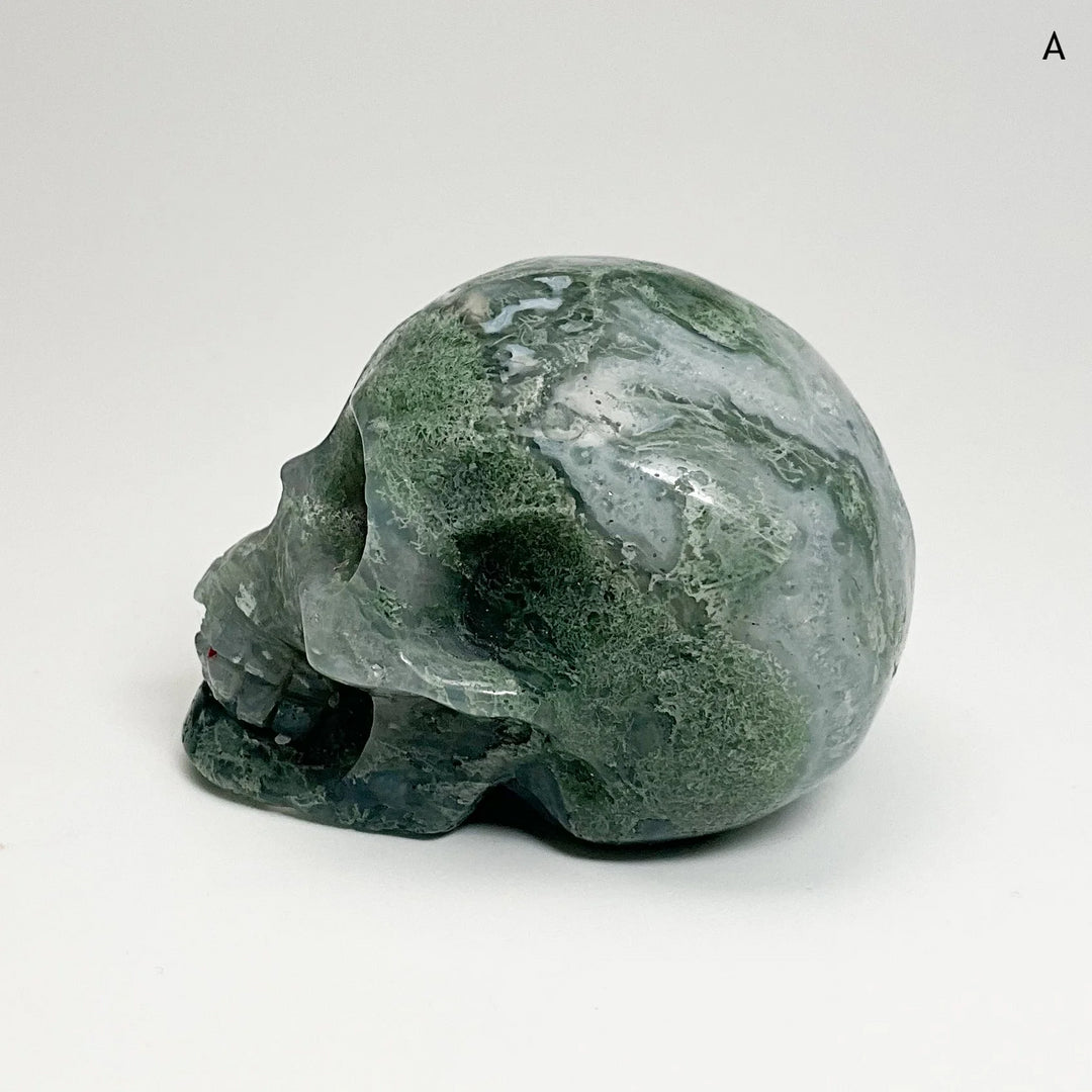 Moss Agate Skulls