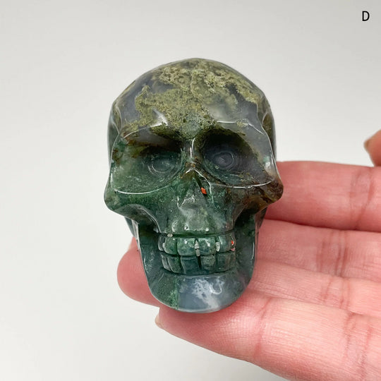 Moss Agate Skulls