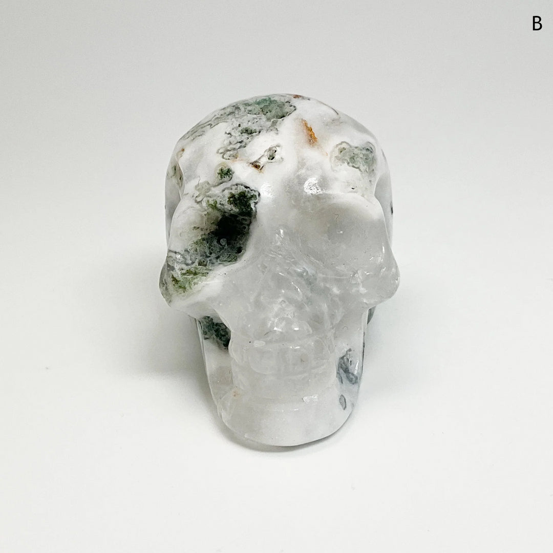 Moss Agate Skulls